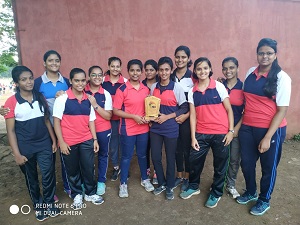 Throwball team first position at district level